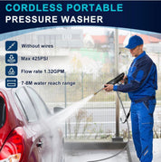 Scubel Portable Cordless Car Pressure Washer Gun – Rechargeable High Pressure Cleaner with Dual Battery, Foam Sprayer & Water Hose