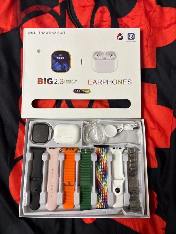 Scubel Series Ultra 3 Smart Watch & Wireless Earbuds Gift Set – Bluetooth Calling, Health Tracking, Interchangeable Watch Bands & Premium Audio Bundle