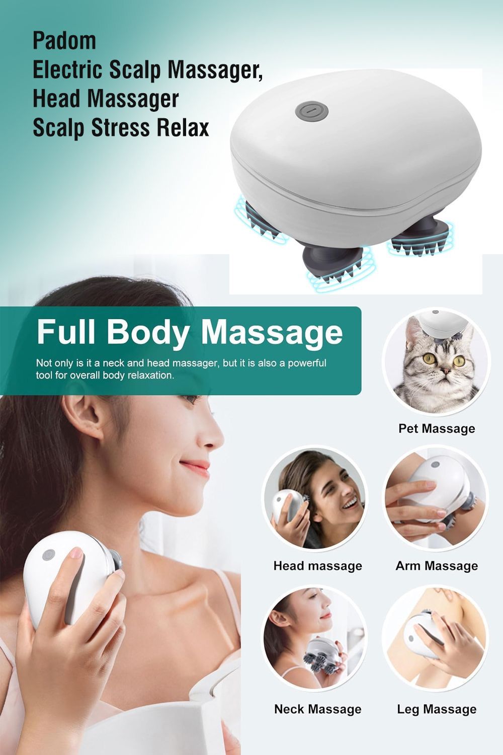 Scubel Smart Scalp Massager | Electric Head Massager for Stress Relief